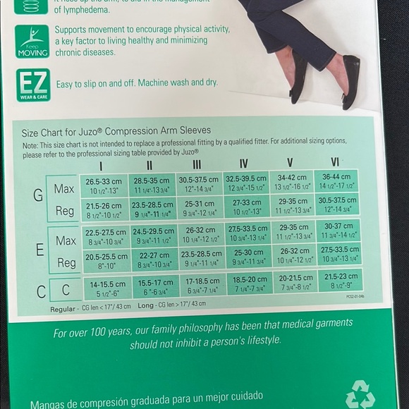 Juzo Arm Sleeve 20-30mmHg 2001mx size IV regular, beige with silicone, new - Picture 5 of 5